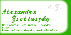 alexandra zselinszky business card